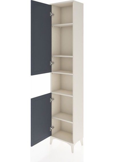 Arges Dolap 5 Raflı 2 Kapaklı 44x30x221 Aytaşı-antrasit Aytaşı