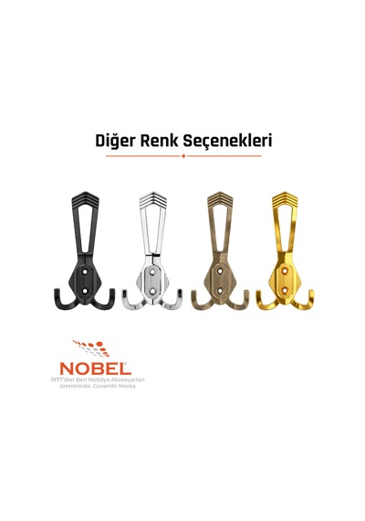 Has Portmanto Askısı, Metal Vestiyer Askısı, Krom, Duvar Ve Dolap Askılığı 5'li Set Vidalı