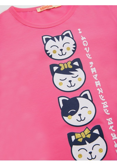 Japan Cats Kız Çocuk T-shirt Pantolon Takım
