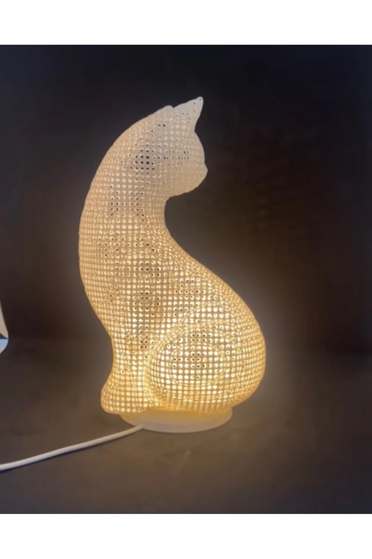 Printlab3d-ışıklı Pati Silueti Gece Lambası Beyaz