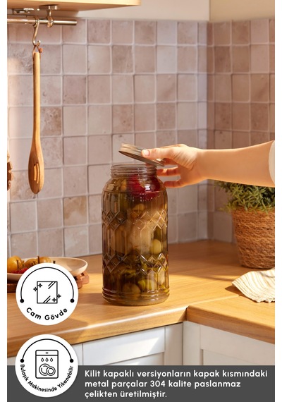 Karaca Storica Cam Kavanoz 2700 Ml Beyaz