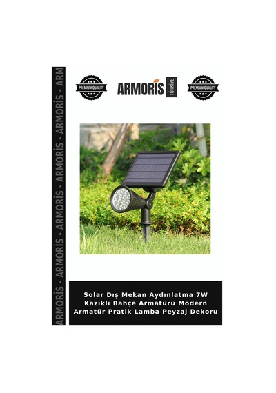 Solar Dış Mekan Aydınlatma 7w Kazıklı Bahçe Armatürü Modern Armatür Pratik Lamba Peyzaj Dekoru Diğer