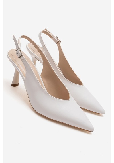 Esatsani Beyaz Cilt Arka Açık 9 Cm İnce Topuklu Özel Günler Davet Stiletto Kadın Ayakkabı Beyaz Cilt Deri Esatsani Beyaz Cilt Arka Açık 9 Cm İnce Topuklu Özel Günler Davet Stiletto Kadın Ayakkabı Beyaz Cilt Deri