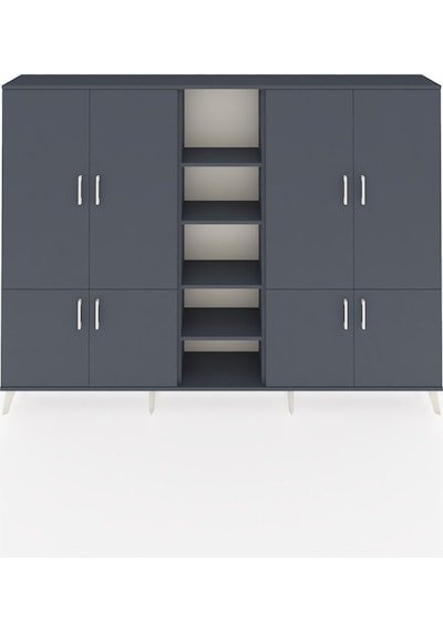 Arges Dolap 14 Raflı 8 Kapaklı 220x30x163 Antrasit-antrasit Antrasit - Antrasit Arges Dolap 14 Raflı 8 Kapaklı 220x30x163 Antrasit-antrasit Antrasit - Antrasit