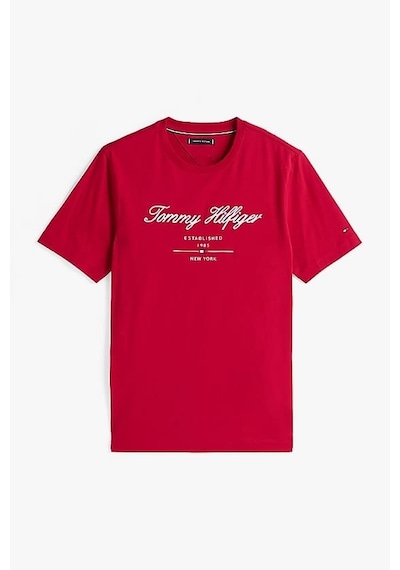 Tommy Hilfiger Erkek Script Logo T-shirt - Kırmızı Medium Red Tommy Hilfiger Erkek Script Logo T-shirt - Kırmızı Medium Red