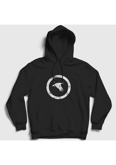 Presmono Unisex Bird Katatonia Kapüşonlu Sweatshirt Siyah