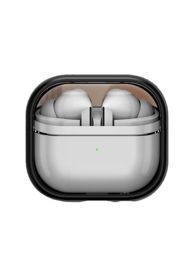 E2m Apple Uyumlu AirPods 4 Crystal Standlı Kılıf Siyah Siyah