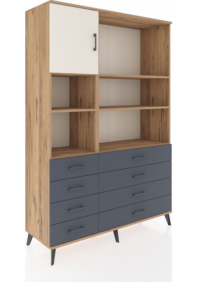 Hyperion Dolap 7 Raflı 8 Çekmeceli Tek Kapaklı 132x44x195 Çam-aytaşı/antrasit Aytası/antrasıt Hyperion Dolap 7 Raflı 8 Çekmeceli Tek Kapaklı 132x44x195 Çam-aytaşı/antrasit Aytası/antrasıt