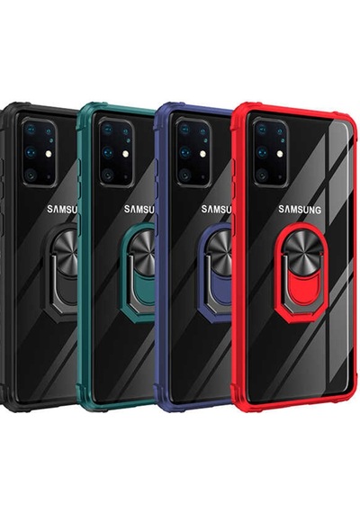 Teknomoda Samsung Galaxy Uyumlu S20 Plus Seffaf Yüzüklü Standli Tam Koruma Kilif 433934998