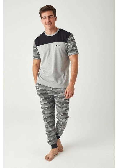 Mod Collection 3428 Kamuflaj Baskılı Erkek Pijama Takım