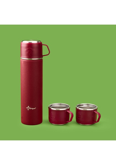 Bardaklı Termos Seti - Bordo - 500 Ml Çok Renkli