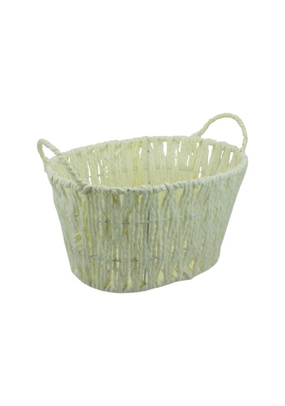 Kulplu Oval Sepet - 24 X 18 X 14 Cm Çok Renkli
