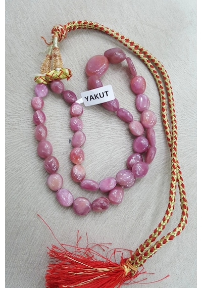 Yakut Kolye Doğal Taş Yakut 1 Cm Taşlı Kolye Yakut Gücün Taşı Çok renkli