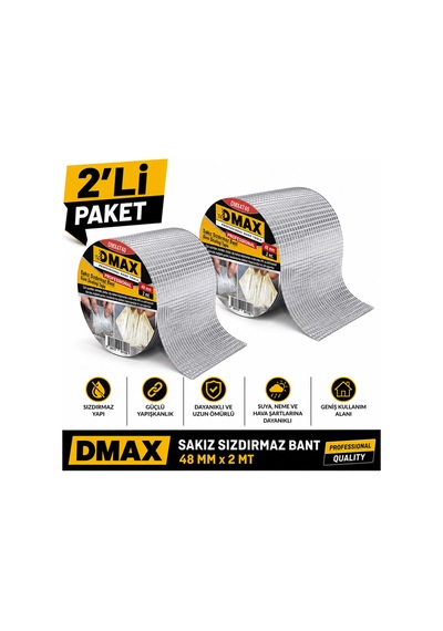 Dmax Sızdırmazlık Sakız Bant 48 Mm X 2 Metre Güçlü Yapışkanlı Su Yalıtım Ve Tamir Bandı