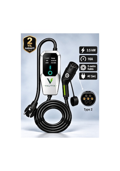 Elektrikli Araç Şarj Cihazı/istasyonu Seyyar/taşınabilir Ac 3.5 Kw 16 Amper Ev Tipi