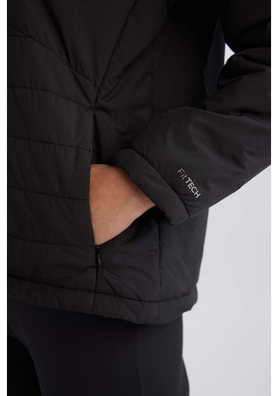 DeFactoFit Su İtici Regular Fit Kapüşonlu Fermuarlı Mont D6085AX25SPBK81 Siyah