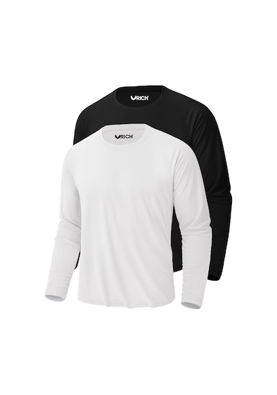 Rich Erkek Siyah-beyaz 2'li Paket Basic Uzun Kollu Body Siyah - Beyaz