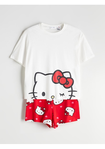 Lcw Young Kırmızı Hello Kitty Baskılı Kadın Şortlu Pijama Takımı