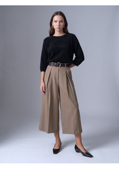Dilvin 72796 Kemerli Culotte Pantolon-bej