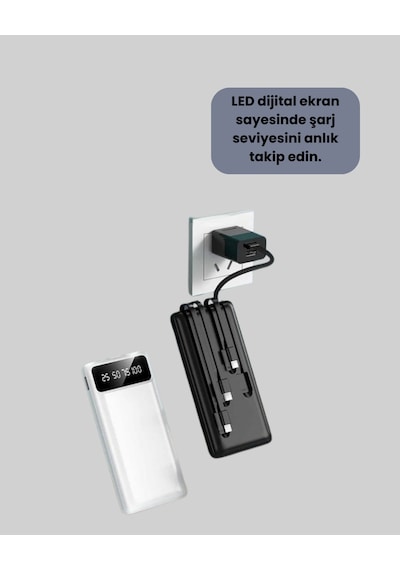 Hızlı Şarj Destekli 20.000mah Powerbank Usb Type-c Lightning Lcd