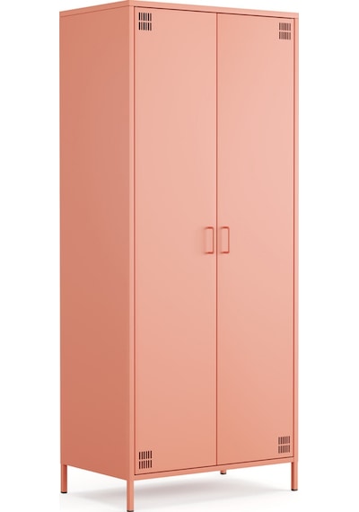 Pera Metal Elbise Dolabı, Soyunma Dolabı, İki Kapılı, 80,50 X 50 X 189,50 Cm Ral 3022 Somon