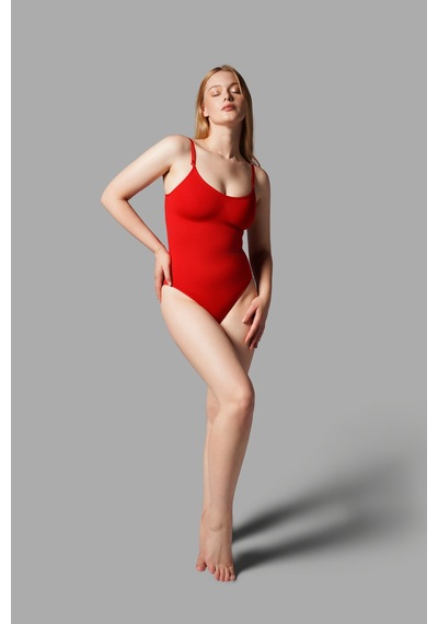 Fit Women 2 Beden Alt Tarafı Çıtçıtlı Zıbın Korse Seamless 9051 Kırmızı