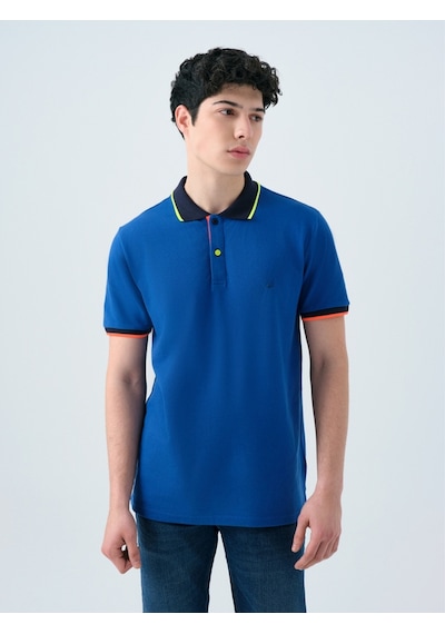 Regular Fit Erkek Polo K.kol Cobalt Blue