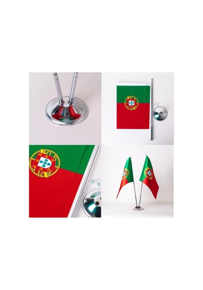 Zc Bayrak Portekiz 2li Masa Bayrağı Saten Kumaş Dijital Baskı 15x22,5 Cm Diğer
