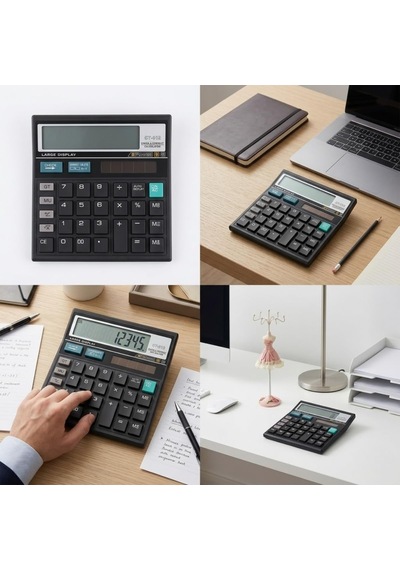 Ct-512 Masaüstü Hesap Makinesi, Büyük Ekran, Check & Correct Özellikli, Çift Güç Kaynağı, Siyah Diğer