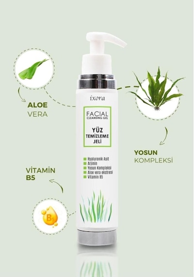 Hyalüronik Asit, Aloe Vera Ve Yosun Kompleksi Içerikli Nemlendirici Yüz Temizleme Jeli 200 Ml