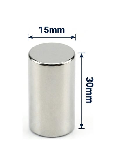 2 Adet - 15x30 Mm Neodyum Mıknatıs Neodim Magnet Yuvarlak