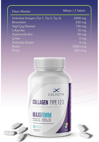 Maxiform Kolajen Tip 1 2 3 Güzellik Ve Form Bir Arada 3 Al 2 Öde 180 Tablet