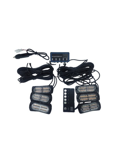 17 Fonksiyonlu Çakar Lamba 12-30v 24 Led 6 Adet Sarı Sarı Set / Lapa549-1