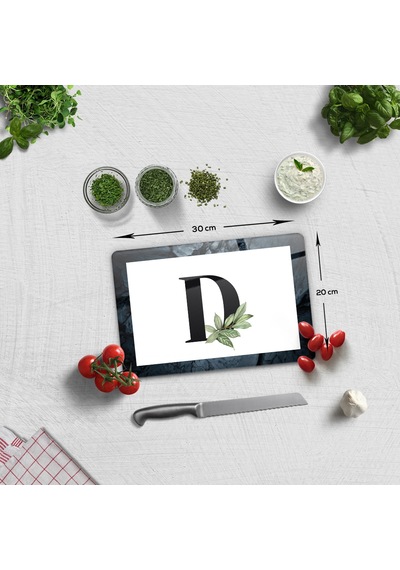 Decorita Cam Kesme Tahtası - Cam Kesme Tablası Harfli Tasarım D 20 CM x 30 CM