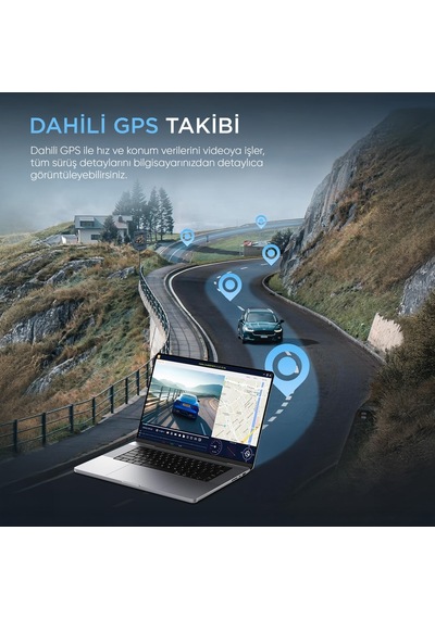 Juo C20 2k Qhd Ön + Fhd Arka 2 Kameralı Wifi Gps Hdr Araç Kamerası Ekranlı 170 Geniş Açı Gece Görüş Araç İçi Kamera