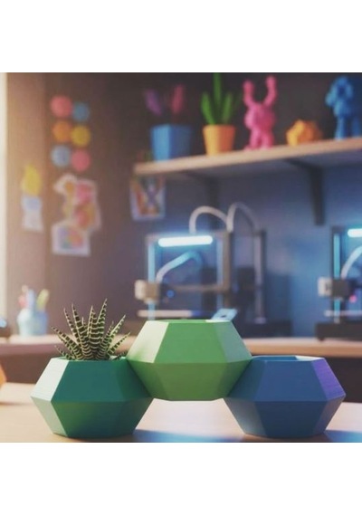 Geometrik Denge Dekoratif Saksı Seti 3lü Set