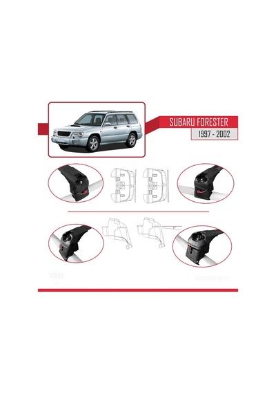 Subaru Forester Sf 1997-2002 Arası İle Uyumlu Ace-2 Ara Atkı Tavan Barı Siyah
