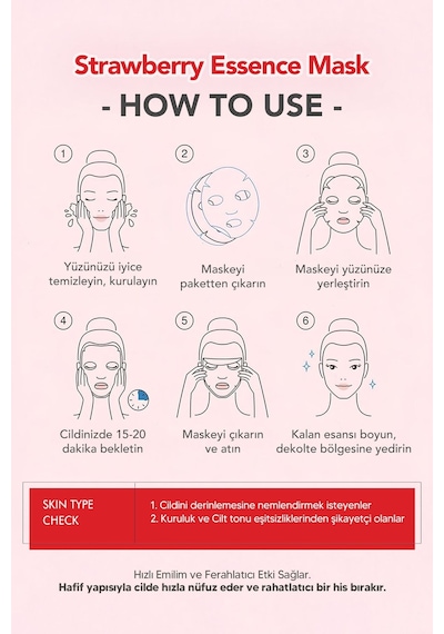 Lebelage Çilekli Kağıt Maske Lebelage Fruit Strawberry Essence Mask