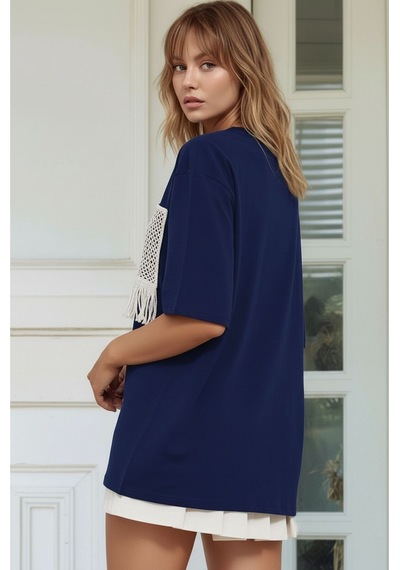Mamayaga Kadın Bisiklet Yaka Yarım Kol Basic Pamuk Düz Cep Örgü Curve Büyük Beden Tshirt Lacivert 54 - 56 Mamayaga Kadın Bisiklet Yaka Yarım Kol Basic Pamuk Düz Cep Örgü Curve Büyük Beden Tshirt Lacivert 54 - 56