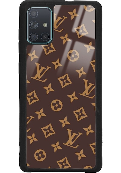 Samsung Uyumlu A71 Kahverengi Lv Tasarımlı Glossy Telefon Kılıfı Çok Renkli