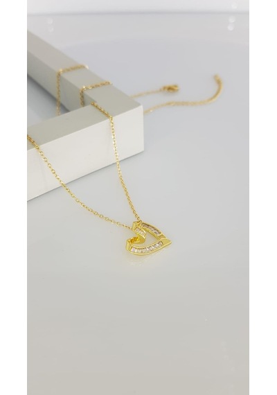 Kalp Taşlı Çelik Kolye Sns2029037 Gold