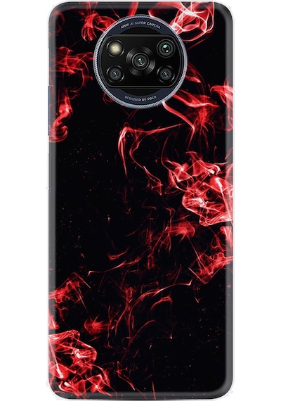 Xiaomi Poco X3 Kılıf Silikon Desen Özel Seri Red Smoke 1745