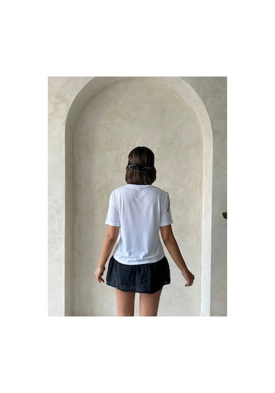 Verymoda Çoban Dikişli Tişört D2629 Beyaz