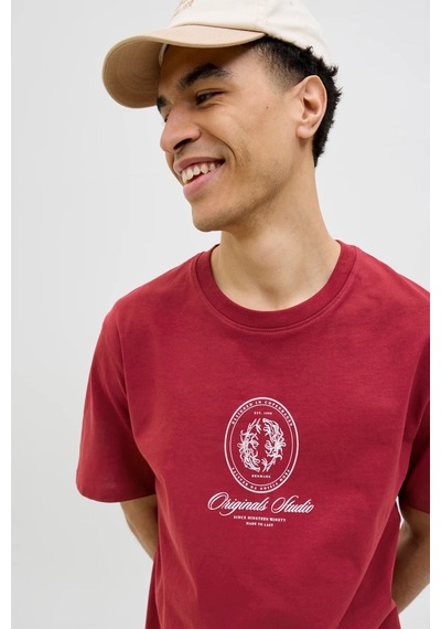 Jack & Jones Erkek T Shirt 12286609 Bordo Bordo
