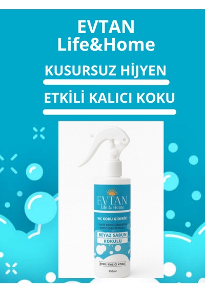 Evtan Life&home Beyaz Sabun Kokulu Wc Koku Giderici Sprey 250 Ml