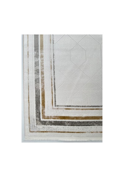 Merinos Vista Krem Renk Vizon Çerçeveli %100 Akrilik Yumuşak Dokulu Salon Oturma Odası Halısı 76335-957