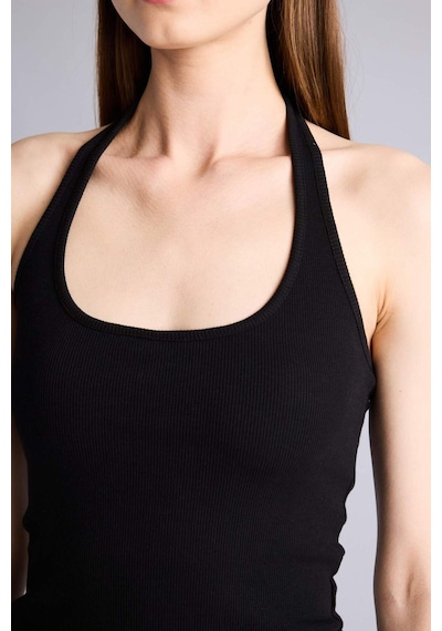 Defacto Fıtted Halter Yaka Fitilli Kaşkorse Atlet H8088ax26smbk81 Siyah-bk81