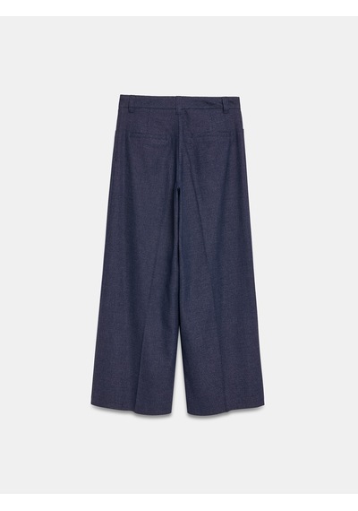 DİLVİN 72728 Keten Karışımlı Geniş Paça Pantolon-lacivert