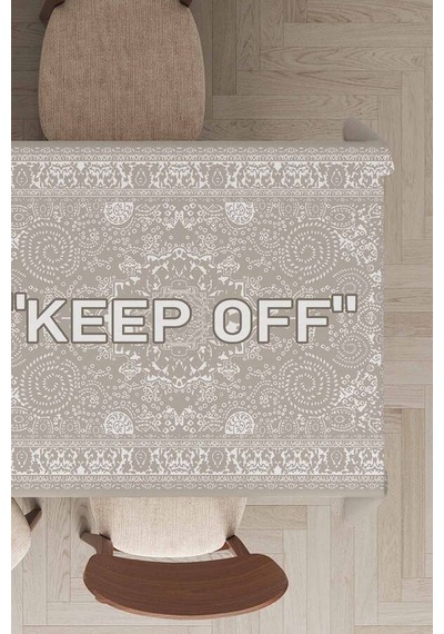 Bej Keep Off Dokuma Leke Tutmaz Masa Örtüsü Mso454n11