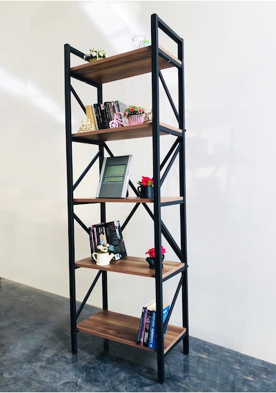 Metingüneşmobilya Güneş Metal Dekoratif Ahşap Kitaplık 60X180 Cm Metingüneşmobilya Güneş Metal Dekoratif Ahşap Kitaplık 60X180 Cm